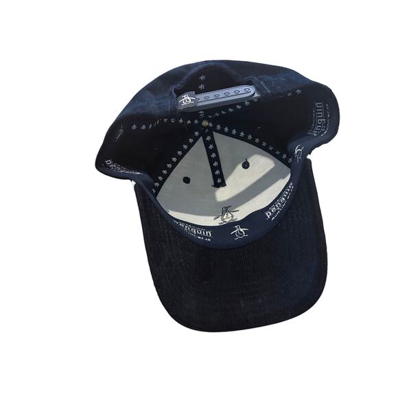 Penguin by Munsingwear Rope Snapback Black Hat Corduroy Baseball Cap Adujustable - Picture 2 of 6